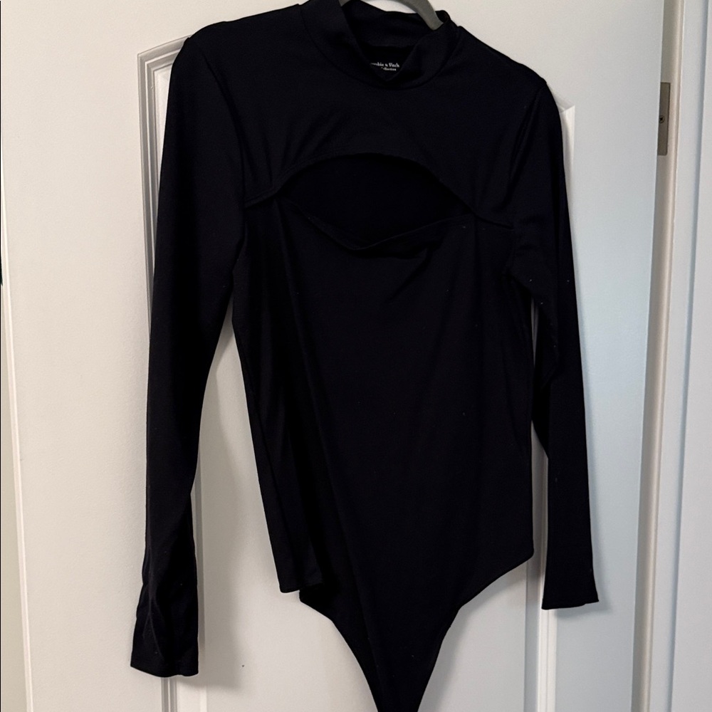 Black Abercrombie Long Sleeve Bodysuit